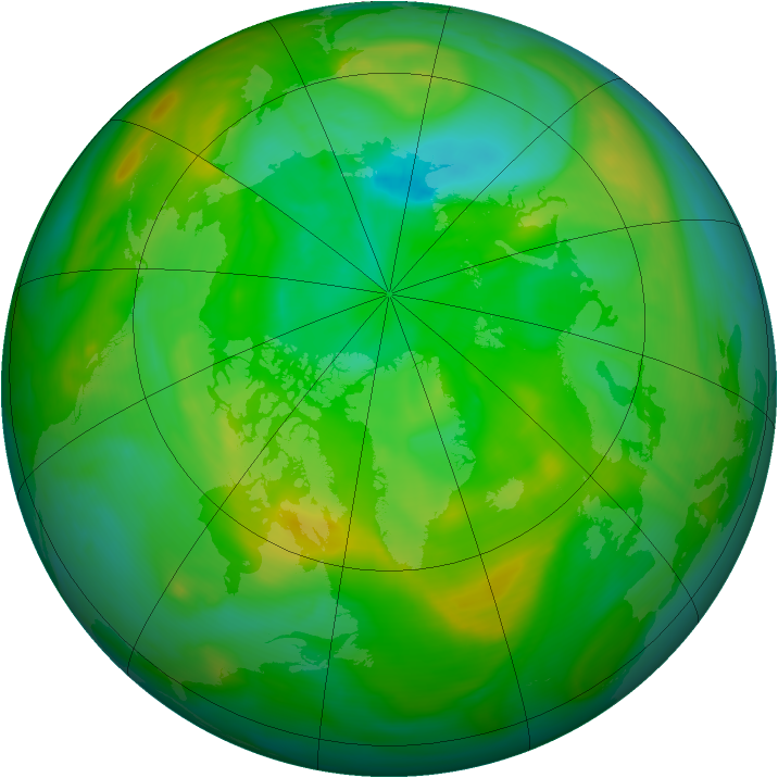 Arctic ozone map for 09 July 2006
